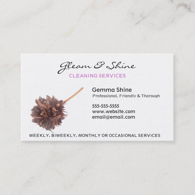 Cartões de visitas de limpeza (Frente)