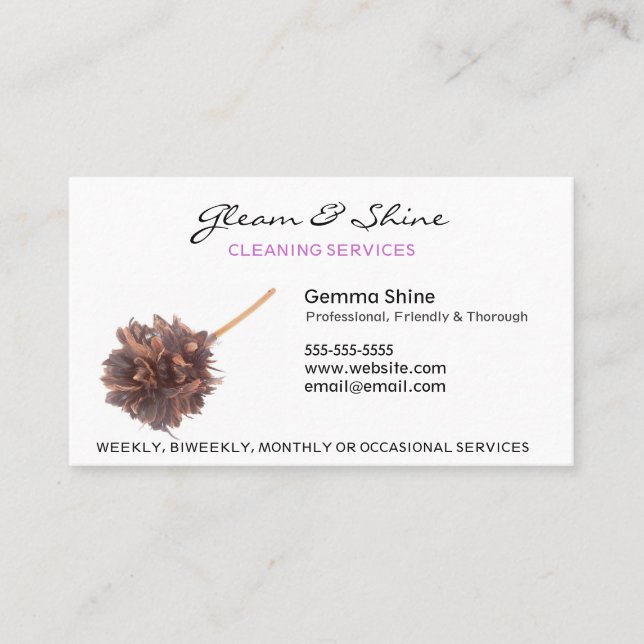 Cartões de visitas de limpeza (Frente)