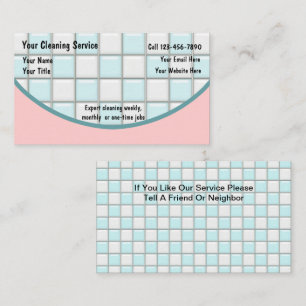 Cartões de visitas de limpeza
