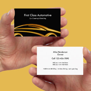 Cartões de visitas de limpeza detalhados para auto