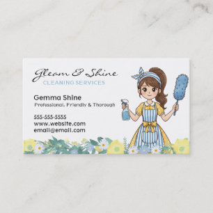 Cartões de visitas de limpeza - Limpador de desenh