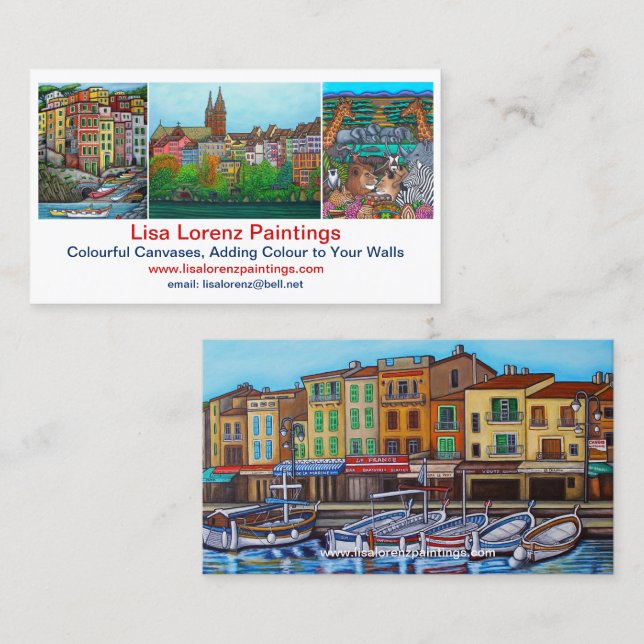 Cartões de visitas de Lisa Lorenz semi brilho 3,5 (Frente/Verso)