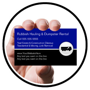 Cartões de visitas de lixo Hauling