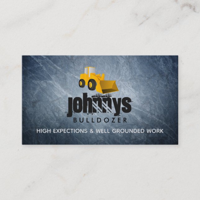 Cartões de visitas de logotipo Bulldozer (Frente)