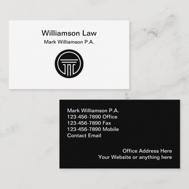 Cartões de visitas de logotipo do Office Law (Frente/Verso)
