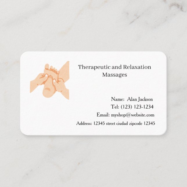 Cartões de visitas de Massas Terapêuticas e de Rel (Frente)