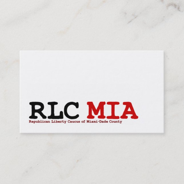 Cartões de visitas de MIA de RLC (Frente)