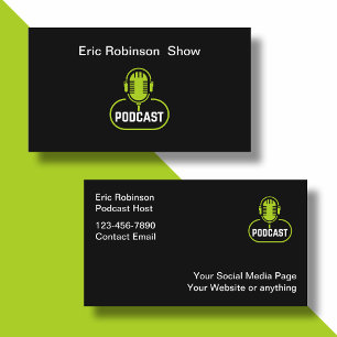 Cartões de visitas de microfone Modernos e legal