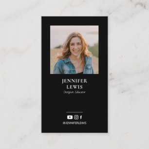 Cartões de visitas de mídia social de fotos negr