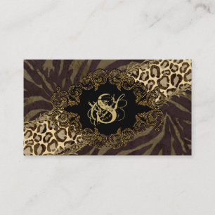 Cartões de visitas de moda Animal Zebra Suede Leo