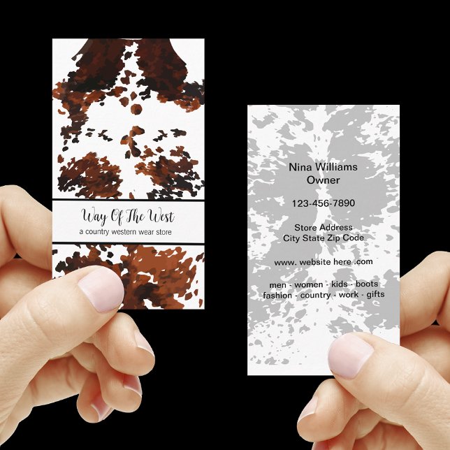 Cartões de visitas de Moda Vista do País Ocidental (Criador carregado)