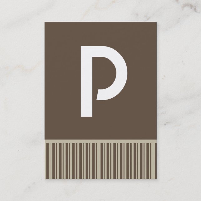 Cartões de visitas de Monograma Castanho Personali (Frente)