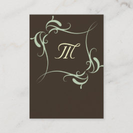Cartões de visitas de Monograma Castanho Personali