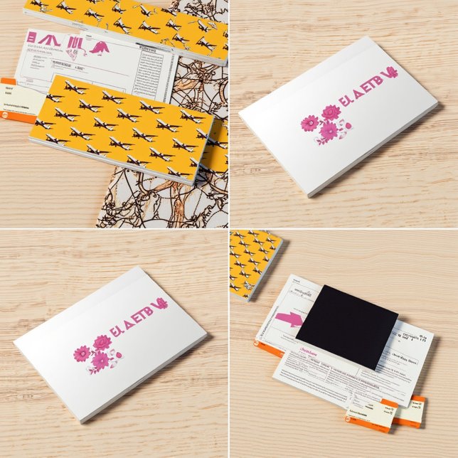 Cartões de visitas de Monograma Rosa | Girly & Ele (Chic pink monogram cards for elegant branding #PinkMonogram)