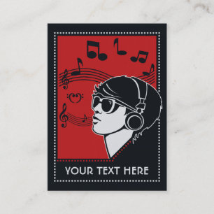 Cartões de visitas de Música Deco de Texto Persona