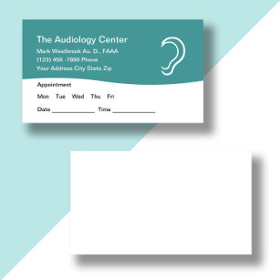 Cartões de visitas de Nomeação de Pacientes Audiol
