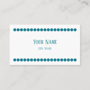 Cartões de visitas de nomes minimalistas Turquois