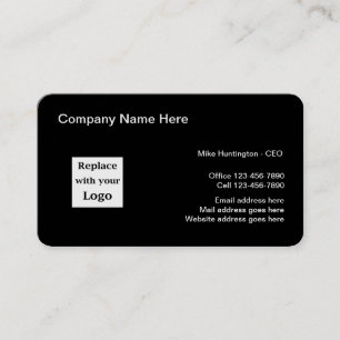Cartões de visitas de núcleo preto para logotipo