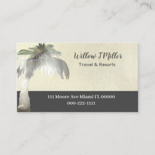 Cartões de visitas de Ouro viagem Palm Tree Light