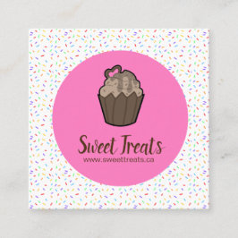 Cartões de visitas de padaria de Cupcakes brancos