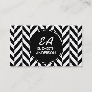 Cartões de visitas de Padrão de Arenque Preto e Br