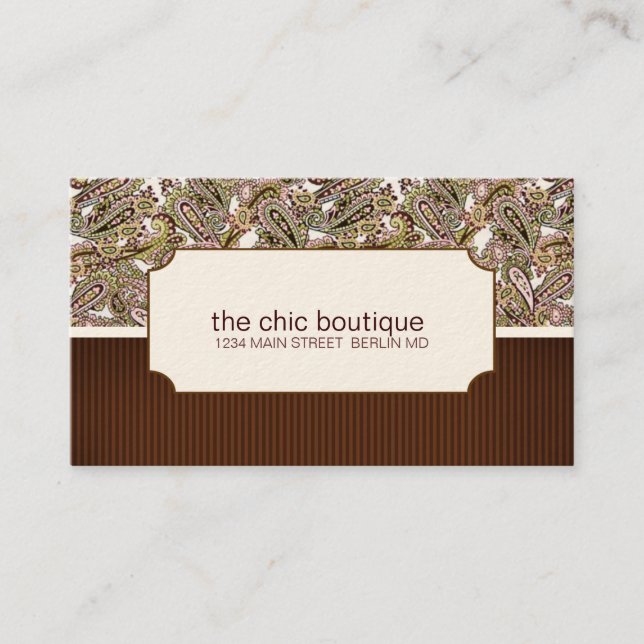 Cartões de visitas de Paisley (Frente)