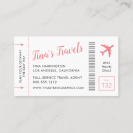 Cartões de visitas de passagem de embarque