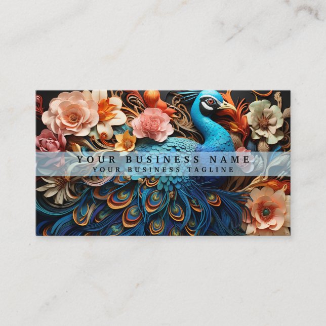 Cartões de visitas de Peacock Coloridos (Frente)
