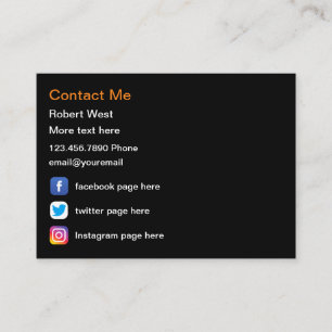 Cartões de visitas de perfil de mídia social pro