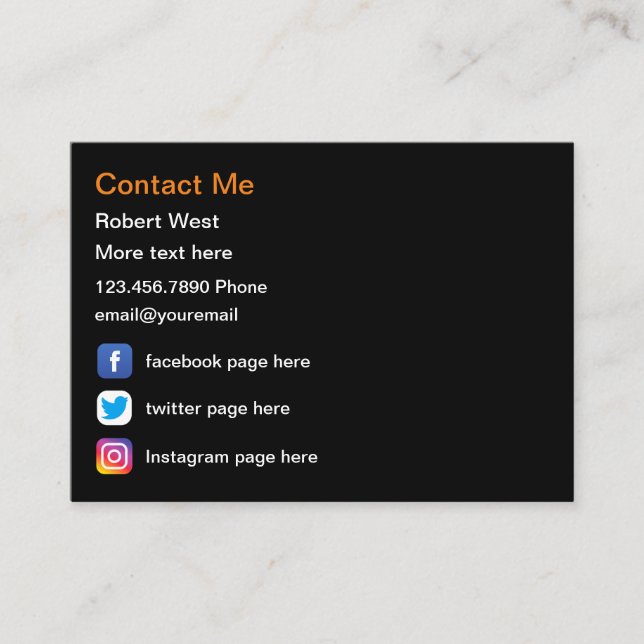 Cartões de visitas de perfil de mídia social profi (Frente)