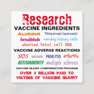 Cartões de visitas De Pesquisa De Vacinas / Cart
