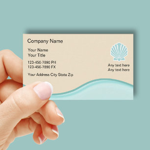 Cartões de visitas de praia