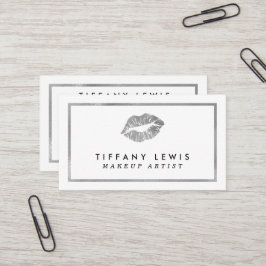 Cartões de visitas de prata do maquilhador do