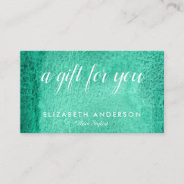 Cartões de visitas de presentes verdes do mar aquá