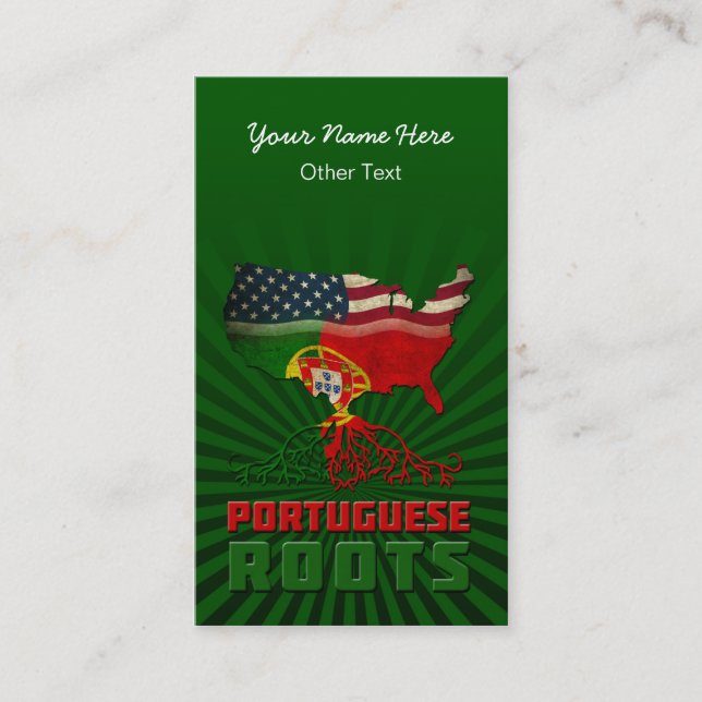 Cartões de visitas de Raízes Portuguesas Americana (Frente)