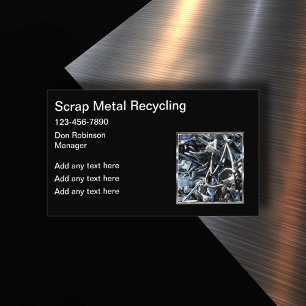 Cartões de visitas de Reciclagem de metal de sucat