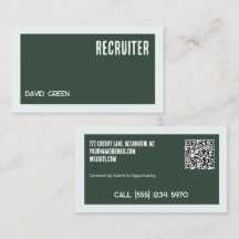 Cartões de visitas de Recrutamento com QR Personal