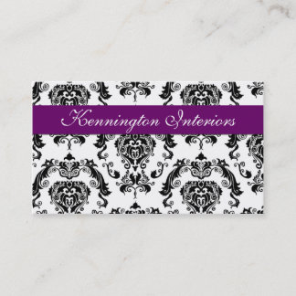 Cartões de visitas de renda preto roxo