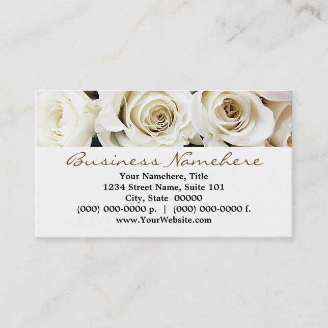 Cartões de visitas de Rosas Brancas (Frente)