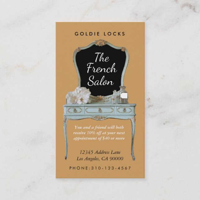 Cartões de visitas de Salão de Maqueamento do Cabe (Frente)