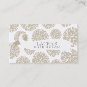 Cartões de visitas de salão de Na moda branco e be