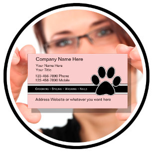 Cartões de visitas de Serviço Pet