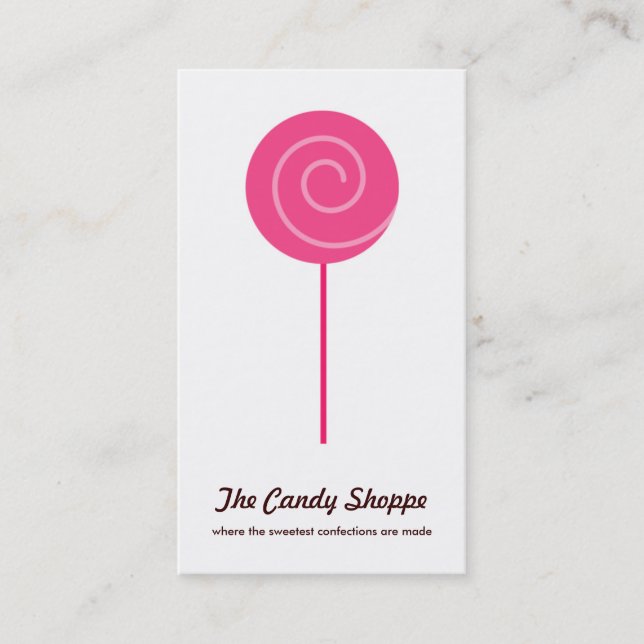 Cartões de visitas de Shoppe de Doces Lollipop (Frente)