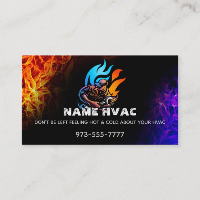 Cartões de visitas de Slogans HVAC (Frente)