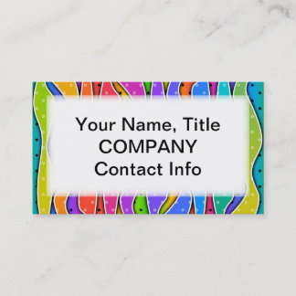 Cartões de visitas de STRIPES RAINBOW personalizáv