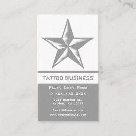 cartões de visitas de tatuagem em estrela branca d