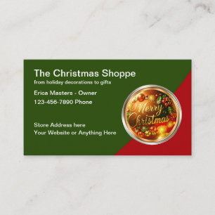 Cartões de visitas de Tema de Compro de Natal
