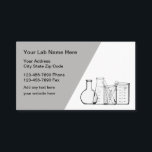 Cartões de visitas de Tema do Science Lab<br><div class="desc">Modelo de cartão de negócios temático do laboratório de ciência criado com vidraria de teste de laboratório e layout clássico de cartão de visita. Projetado para um laboratório de testes médicos,  serviços de genealogia ou laboratório de testes científicos.</div>