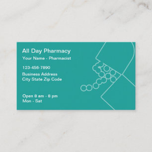 Cartões de visitas de Tema Farmacêutico da Farmáci