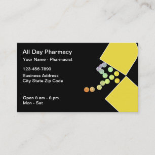 Cartões de visitas de Tema Farmacêutico da Farmáci